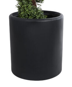 GloboStar® Artificial Garden PUEBLA 20699 Διακοσμητικό Πολυεστερικό Τσιμεντένιο Κασπώ Γλάστρα - Flower Pot Μαύρο Φ51 x Υ56cm 12 20699 3