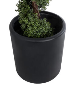 GloboStar® Artificial Garden PUEBLA 20699 Διακοσμητικό Πολυεστερικό Τσιμεντένιο Κασπώ Γλάστρα - Flower Pot Μαύρο Φ51 x Υ56cm 13 20699 4