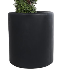 GloboStar® Artificial Garden PUEBLA 20699 Διακοσμητικό Πολυεστερικό Τσιμεντένιο Κασπώ Γλάστρα - Flower Pot Μαύρο Φ51 x Υ56cm 14 20699 5