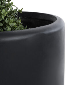 GloboStar® Artificial Garden PUEBLA 20699 Διακοσμητικό Πολυεστερικό Τσιμεντένιο Κασπώ Γλάστρα - Flower Pot Μαύρο Φ51 x Υ56cm 16 20699 7