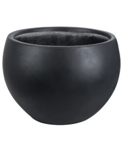 GloboStar® GloboStar® Artificial Garden VITORIA 20700 Διακοσμητικό Πολυεστερικό Τσιμεντένιο Κασπώ Γλάστρα - Flower Pot Μαύρο Φ45 x Υ33cm