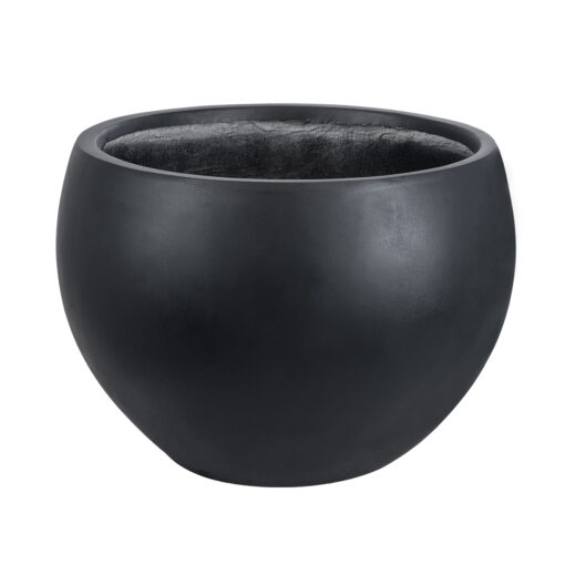 GloboStar® GloboStar® Artificial Garden VITORIA 20700 Διακοσμητικό Πολυεστερικό Τσιμεντένιο Κασπώ Γλάστρα - Flower Pot Μαύρο Φ45 x Υ33cm
