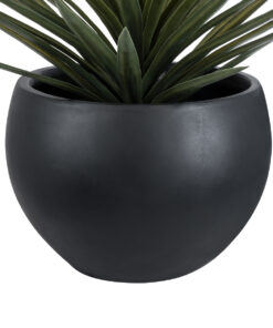 Alternative view of GloboStar® Artificial Garden VITORIA 20700 Διακοσμητικό Πολυεστερικό Τσιμεντένιο Κασπώ Γλάστρα - Flower Pot Μαύρο Φ45 x Υ33cm