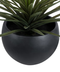 GloboStar® Artificial Garden VITORIA 20700 Διακοσμητικό Πολυεστερικό Τσιμεντένιο Κασπώ Γλάστρα - Flower Pot Μαύρο Φ45 x Υ33cm 15 20700 4