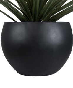 GloboStar® Artificial Garden VITORIA 20700 Διακοσμητικό Πολυεστερικό Τσιμεντένιο Κασπώ Γλάστρα - Flower Pot Μαύρο Φ45 x Υ33cm 16 20700 5