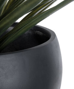 GloboStar® Artificial Garden VITORIA 20700 Διακοσμητικό Πολυεστερικό Τσιμεντένιο Κασπώ Γλάστρα - Flower Pot Μαύρο Φ45 x Υ33cm 18 20700 7