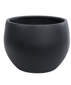 GloboStar® GloboStar® Artificial Garden VITORIA 20701 Διακοσμητικό Πολυεστερικό Τσιμεντένιο Κασπώ Γλάστρα - Flower Pot Μαύρο Φ55 x Υ40cm