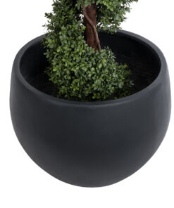 GloboStar® Artificial Garden VITORIA 20701 Διακοσμητικό Πολυεστερικό Τσιμεντένιο Κασπώ Γλάστρα - Flower Pot Μαύρο Φ55 x Υ40cm 14 20701 4