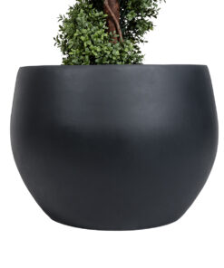 GloboStar® Artificial Garden VITORIA 20701 Διακοσμητικό Πολυεστερικό Τσιμεντένιο Κασπώ Γλάστρα - Flower Pot Μαύρο Φ55 x Υ40cm 15 20701 5