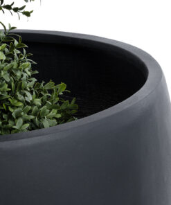 GloboStar® Artificial Garden VITORIA 20701 Διακοσμητικό Πολυεστερικό Τσιμεντένιο Κασπώ Γλάστρα - Flower Pot Μαύρο Φ55 x Υ40cm 17 20701 7