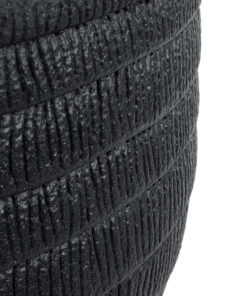 GloboStar® Artificial Garden VEGAS 20702 Διακοσμητικό Πολυεστερικό Τσιμεντένιο Κασπώ Γλάστρα - Flower Pot Μαύρο Φ45 x Υ28cm 18 20702 8