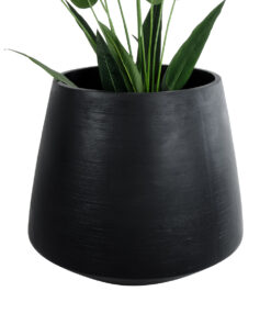 Alternative view of GloboStar® Artificial Garden TIJUANA 20704 Διακοσμητικό Πολυεστερικό Τσιμεντένιο Κασπώ Γλάστρα - Flower Pot Μαύρο Φ82 x Υ90cm