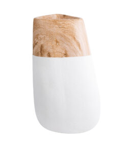 GloboStar® GloboStar® Artificial Garden PANDORA 20706 Επιδαπέδιο Πολυεστερικό Τσιμεντένιο Κασπώ Γλάστρα - Flower Pot Λευκό με Καφέ Μ45 x Π40 x Υ72cm