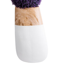 Alternative view of GloboStar® Artificial Garden PANDORA 20706 Επιδαπέδιο Πολυεστερικό Τσιμεντένιο Κασπώ Γλάστρα - Flower Pot Λευκό με Καφέ Μ45 x Π40 x Υ72cm