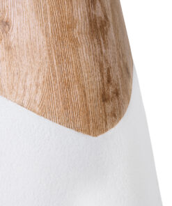 GloboStar® Artificial Garden PANDORA 20707 Επιδαπέδιο Πολυεστερικό Τσιμεντένιο Κασπώ Γλάστρα - Flower Pot Λευκό με Καφέ Μ49 x Π45 x Υ90cm 20 20707 08