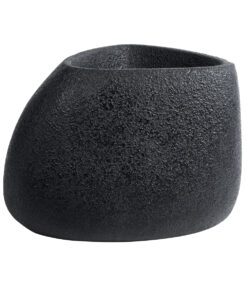 GloboStar® GloboStar® Artificial Garden CHLOE 20708 Επιδαπέδιο Πολυεστερικό Τσιμεντένιο Κασπώ Γλάστρα - Flower Pot Μαύρο Μ60 x Π55 x Υ43cm