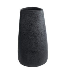 GloboStar® GloboStar® Artificial Garden CHLOE 20709 Επιδαπέδιο Πολυεστερικό Τσιμεντένιο Κασπώ Γλάστρα - Flower Pot Μαύρο Μ45 x Π49 x Υ90cm