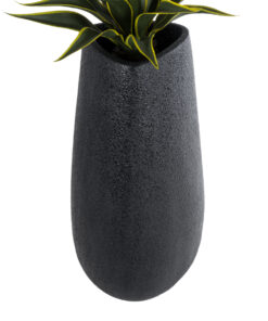 GloboStar® Artificial Garden CHLOE 20709 Επιδαπέδιο Πολυεστερικό Τσιμεντένιο Κασπώ Γλάστρα - Flower Pot Μαύρο Μ45 x Π49 x Υ90cm 14 20709 4