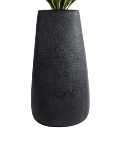 GloboStar® Artificial Garden CHLOE 20709 Επιδαπέδιο Πολυεστερικό Τσιμεντένιο Κασπώ Γλάστρα - Flower Pot Μαύρο Μ45 x Π49 x Υ90cm 15 20709 5