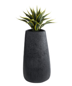 GloboStar® Artificial Garden CHLOE 20709 Επιδαπέδιο Πολυεστερικό Τσιμεντένιο Κασπώ Γλάστρα - Flower Pot Μαύρο Μ45 x Π49 x Υ90cm 16 20709 6