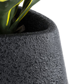 GloboStar® Artificial Garden CHLOE 20709 Επιδαπέδιο Πολυεστερικό Τσιμεντένιο Κασπώ Γλάστρα - Flower Pot Μαύρο Μ45 x Π49 x Υ90cm 17 20709 7
