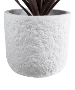 GloboStar® Artificial Garden MALVEN 20710 Επιδαπέδιο Πολυεστερικό Τσιμεντένιο Κασπώ Γλάστρα - Flower Pot Λευκό Φ31 x Υ28cm 14 20710 3