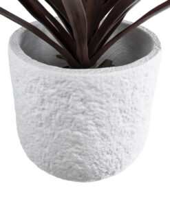 GloboStar® Artificial Garden MALVEN 20710 Επιδαπέδιο Πολυεστερικό Τσιμεντένιο Κασπώ Γλάστρα - Flower Pot Λευκό Φ31 x Υ28cm 15 20710 4