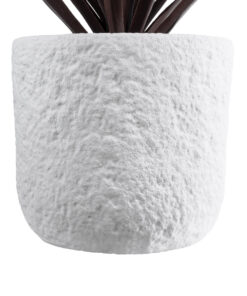 GloboStar® Artificial Garden MALVEN 20710 Επιδαπέδιο Πολυεστερικό Τσιμεντένιο Κασπώ Γλάστρα - Flower Pot Λευκό Φ31 x Υ28cm 16 20710 5