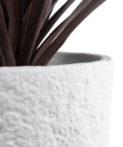 GloboStar® Artificial Garden MALVEN 20710 Επιδαπέδιο Πολυεστερικό Τσιμεντένιο Κασπώ Γλάστρα - Flower Pot Λευκό Φ31 x Υ28cm 18 20710 7