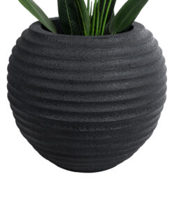 Alternative view of GloboStar® Artificial Garden ILAEIRA 20712 Επιδαπέδιο Πολυεστερικό Τσιμεντένιο Κασπώ Γλάστρα - Flower Pot Μαύρο Φ71 x Υ64cm