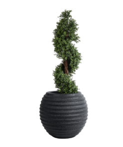 GloboStar® Artificial Garden ILAEIRA 20713 Επιδαπέδιο Πολυεστερικό Τσιμεντένιο Κασπώ Γλάστρα - Flower Pot Μαύρο Φ58 x Υ53cm 17 20713 6