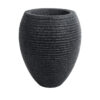 GloboStar® GloboStar® Artificial Garden NASHVILLE 20716 Επιδαπέδιο Πολυεστερικό Τσιμεντένιο Κασπώ Γλάστρα - Flower Pot Μαύρο Φ40 x Υ50cm
