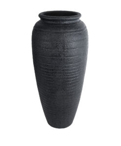GloboStar® GloboStar® Artificial Garden OLYMPIA 20717 Επιδαπέδιο Πολυεστερικό Τσιμεντένιο Κασπώ Γλάστρα - Flower Pot Μαύρο Φ55 x Υ120cm