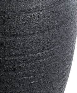GloboStar® Artificial Garden OLYMPIA 20718 Επιδαπέδιο Πολυεστερικό Τσιμεντένιο Κασπώ Γλάστρα - Flower Pot Μαύρο Φ55 x Υ90cm 18 20718 8