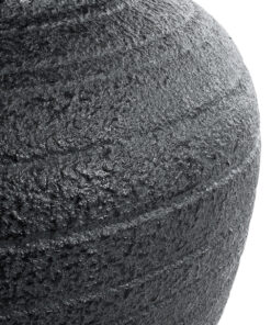 GloboStar® Artificial Garden OLYMPIA 20719 Επιδαπέδιο Πολυεστερικό Τσιμεντένιο Κασπώ Γλάστρα - Flower Pot Μαύρο Φ55 x Υ60cm 18 20719 8