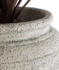 GloboStar® Artificial Garden IRISH 20720 Επιδαπέδιο Πολυεστερικό Τσιμεντένιο Κασπώ Γλάστρα - Flower Pot Μπεζ με Γκρι Φ55 x Υ120cm 17 20720 07