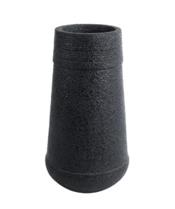 GloboStar® GloboStar® Artificial Garden JAKLIN 20723 Επιδαπέδιο Πολυεστερικό Τσιμεντένιο Κασπώ Γλάστρα - Flower Pot Μαύρο Φ34 x Υ62cm