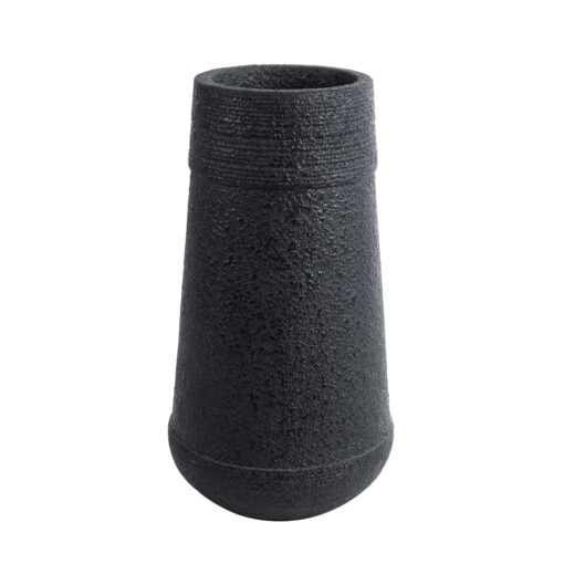 GloboStar® GloboStar® Artificial Garden JAKLIN 20723 Επιδαπέδιο Πολυεστερικό Τσιμεντένιο Κασπώ Γλάστρα - Flower Pot Μαύρο Φ34 x Υ62cm