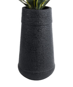 Alternative view of GloboStar® Artificial Garden JAKLIN 20723 Επιδαπέδιο Πολυεστερικό Τσιμεντένιο Κασπώ Γλάστρα - Flower Pot Μαύρο Φ34 x Υ62cm