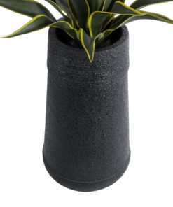 GloboStar® Artificial Garden JAKLIN 20723 Επιδαπέδιο Πολυεστερικό Τσιμεντένιο Κασπώ Γλάστρα - Flower Pot Μαύρο Φ34 x Υ62cm 14 20723 4