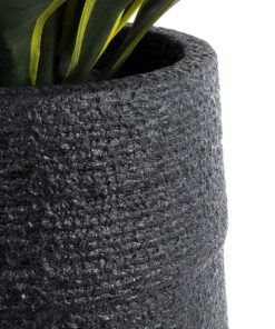 GloboStar® Artificial Garden JAKLIN 20723 Επιδαπέδιο Πολυεστερικό Τσιμεντένιο Κασπώ Γλάστρα - Flower Pot Μαύρο Φ34 x Υ62cm 17 20723 7
