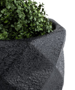 GloboStar® Artificial Garden GENOVA 20725 Επιδαπέδιο Πολυεστερικό Τσιμεντένιο Κασπώ Γλάστρα - Flower Pot Μαύρο Φ40 x Υ90cm 17 20725 7