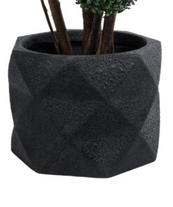Alternative view of GloboStar® Artificial Garden GENOVA 20726 Επιδαπέδιο Πολυεστερικό Τσιμεντένιο Κασπώ Γλάστρα - Flower Pot Μαύρο Φ40 x Υ30cm