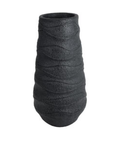 GloboStar® GloboStar® Artificial Garden BOLOGNA 20727 Επιδαπέδιο Πολυεστερικό Τσιμεντένιο Κασπώ Γλάστρα - Flower Pot Μαύρο Φ45 x Υ90cm