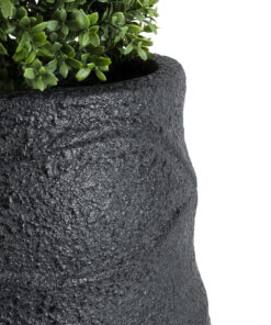 GloboStar® Artificial Garden BOLOGNA 20727 Επιδαπέδιο Πολυεστερικό Τσιμεντένιο Κασπώ Γλάστρα - Flower Pot Μαύρο Φ45 x Υ90cm 17 20727 7