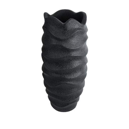 GloboStar® GloboStar® Artificial Garden MONREALE 20728 Επιδαπέδιο Πολυεστερικό Τσιμεντένιο Κασπώ Γλάστρα - Flower Pot Μαύρο Φ50 x Υ110cm