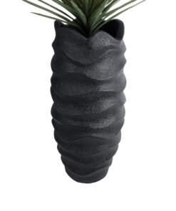 Alternative view of GloboStar® Artificial Garden MONREALE 20728 Επιδαπέδιο Πολυεστερικό Τσιμεντένιο Κασπώ Γλάστρα - Flower Pot Μαύρο Φ50 x Υ110cm