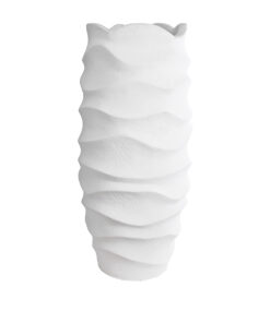 GloboStar® GloboStar® Artificial Garden PORTOFINO 20729 Επιδαπέδιο Πολυεστερικό Τσιμεντένιο Κασπώ Γλάστρα - Flower Pot Λευκό Φ50 x Υ110cm