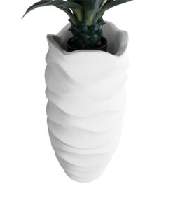 Alternative view of GloboStar® Artificial Garden PORTOFINO 20729 Επιδαπέδιο Πολυεστερικό Τσιμεντένιο Κασπώ Γλάστρα - Flower Pot Λευκό Φ50 x Υ110cm