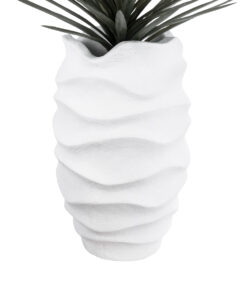 Alternative view of GloboStar® Artificial Garden PORTOFINO 20730 Επιδαπέδιο Πολυεστερικό Τσιμεντένιο Κασπώ Γλάστρα - Flower Pot Λευκό Φ50 x Υ80cm